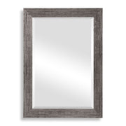Struxe Silver Tones Mirror | Modern Rectangle Engineered Polymer Frame Bathroom Vanity Mirror Mounted Vertical or Horizontal (26 in. W x 36 in. H x 1 in. D)