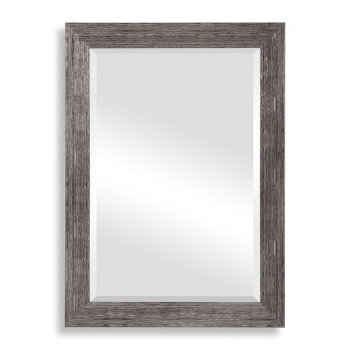 Struxe Silver Tones Mirror | Modern Rectangle Engineered Polymer Frame Bathroom Vanity Mirror Mounted Vertical or Horizontal (26 in. W x 36 in. H x 1 in. D)