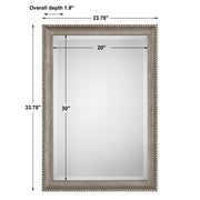 Silven Metallic Silver Mirror | Classic Rectangle Engineered Wood Frame Bathroom Vanity Mirror Mounted Vertical or Horizontal (24 in. W x 34 in. H x 2 in. D)
