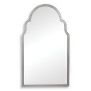 Abbey Silver Leaf Mirror | Modern Arch Iron Frame Bathroom Vanity Mirror (21 in. W x 37 in. H x 1 in. D)