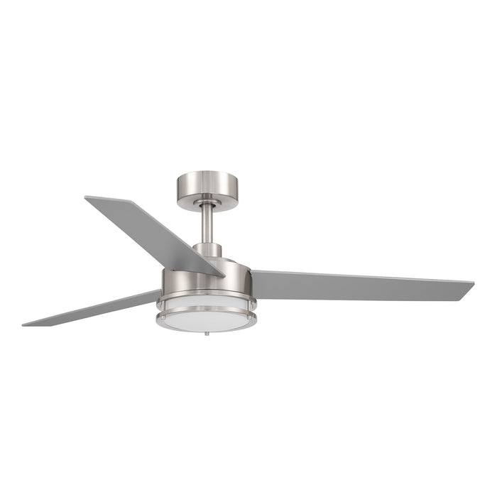 Cassini 52 in. Smart Brushed Nickel Modern Ceiling Fan with LED Light and Remote