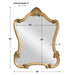 Avenel Distressed Gold Mirror | Classic Ornate Engineered Polymer Frame Bathroom Vanity Mirror (26 in. W x 35 in. H x 2 in. D)