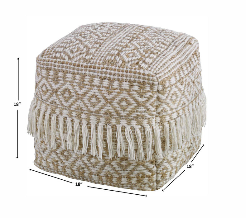 Uttermost Boheme Wool & Hemp Pouf