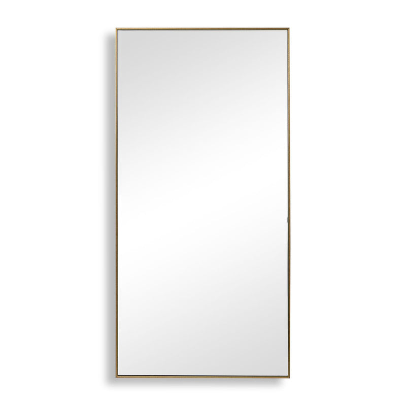 Vetra Gold Mirror | Modern Rectangle Frame Bathroom Vanity Mirror Mounted Vertical or Horizontal (20 in. W x 40 in. H x 1 in. D)