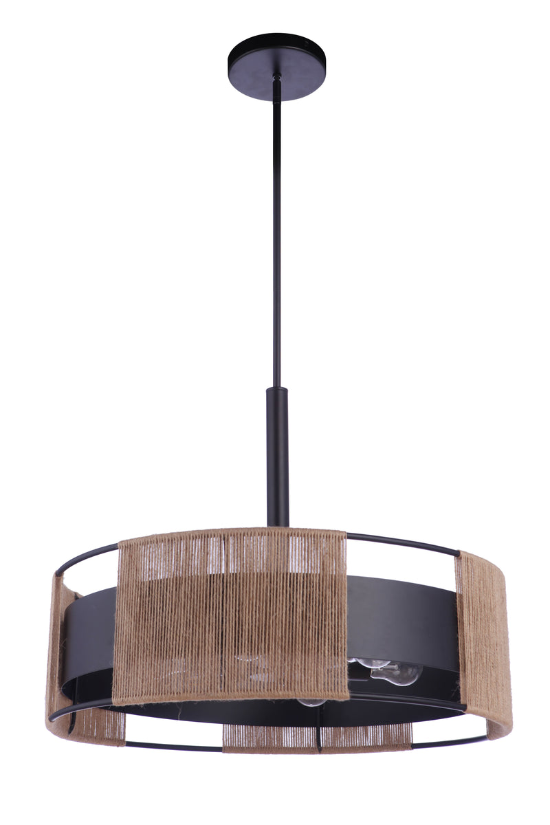 Craftmade 59096-FB Kensey 6 Light Pendant -Flat Black - ALCOVE LIGHTING