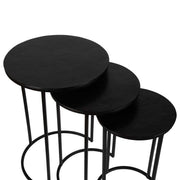 Kozari Nesting Tables Set of 3 | Rich Espresso and Iron Craftsmanship (Small: 12 in. W x 20 in. H; Medium: 14 in. W x 22 in. H; Large: 17 in. W x 24 in. H)