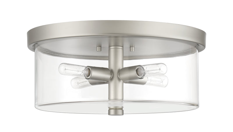 Craftmade 55684-SN Hailie 4 Light Flushmount -Satin Nickel - ALCOVE LIGHTING
