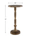 Kloba Accent Table | Heavily Textured Cast Aluminum Finished In Antique Brass (12 in. W x 24 in. H)