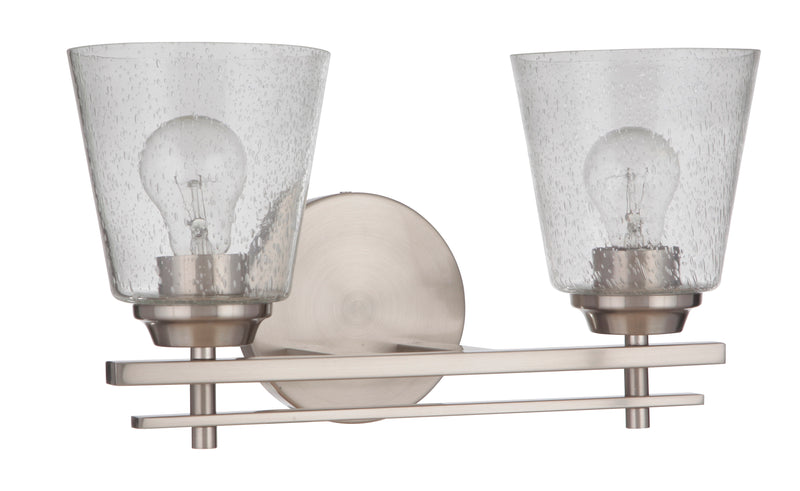 Craftmade 19616BNK2 Drake 2 Light Bathroom Vanity Light -Brushed Polished Nickel