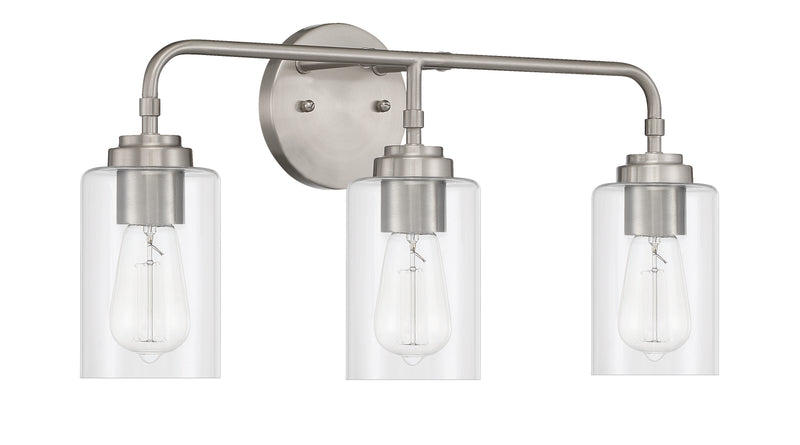 Craftmade 56003-BNK Stowe 3 Light Bathroom Vanity Light -Brushed Polished Nickel