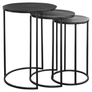 Kozari Nesting Tables Set of 3 | Rich Espresso and Iron Craftsmanship (Small: 12 in. W x 20 in. H; Medium: 14 in. W x 22 in. H; Large: 17 in. W x 24 in. H)