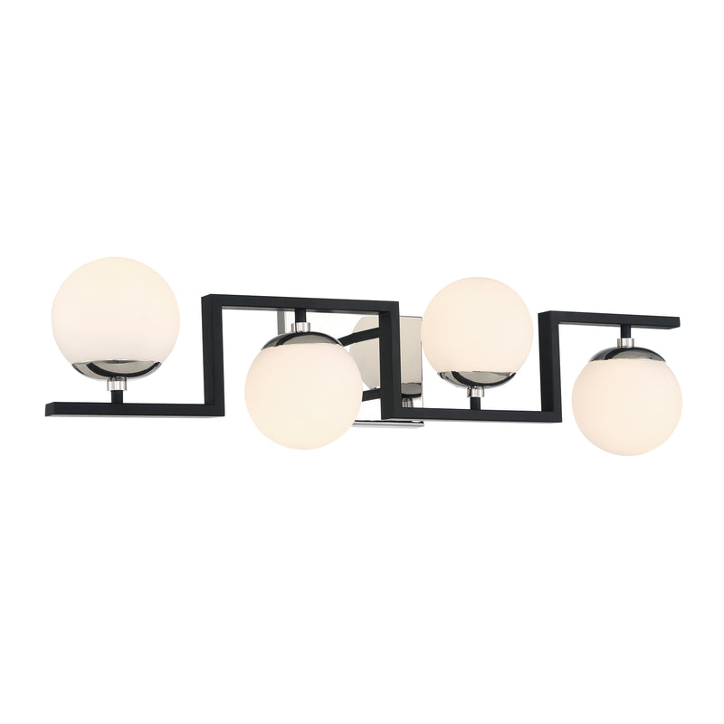 George Kovacs P5424-572 Alluria II 4 Light Bath Light -Coal With Polished Nickel High - ALCOVE LIGHTING