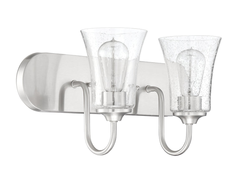 Craftmade 50402-BNK Gwyneth 2 Light Bathroom Vanity Light -Brushed Polished Nickel