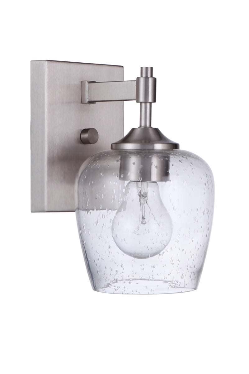 Craftmade 12406BNK1 Stellen 1 Light Wall Light Sconce -Brushed Polished Nickel
