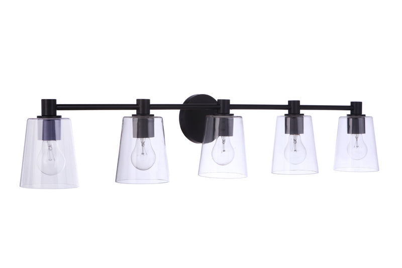 Craftmade 12642FB5 Emilio 5 Light Bathroom Vanity Light -Flat Black