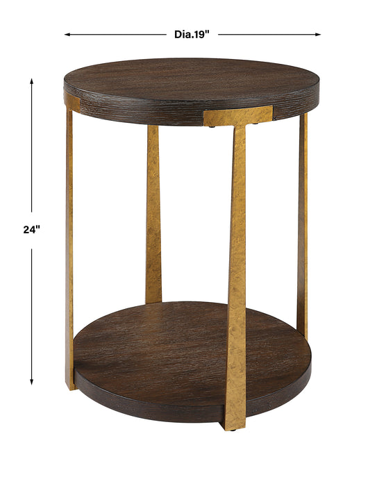 Uttermost Palisade Round Wood Side Table