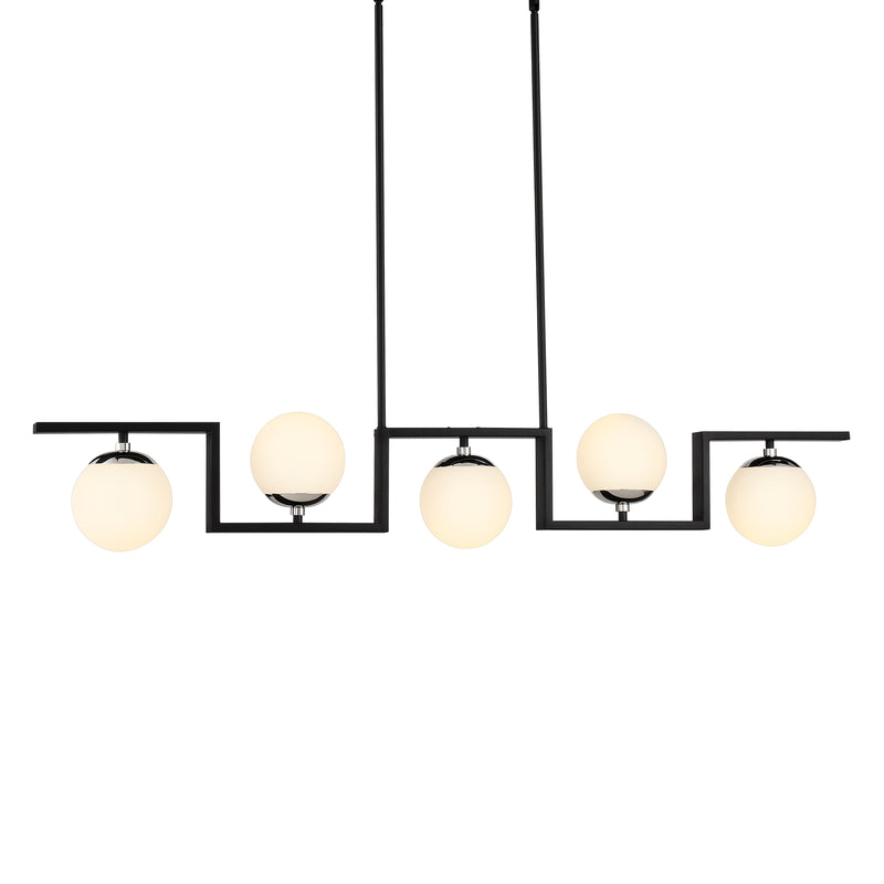 George Kovacs P5425-572 Alluria II 5 Light Island Light -Coal With Polished Nickel High