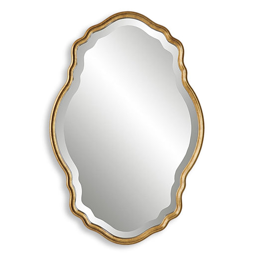 Lunava Rich Gold Mirror | Modern Oval Engineered Wood Frame Bathroom Vanity Mirror Mounted Vertical or Horizontal (22 in. W x 33 in. H x 1 in. D)