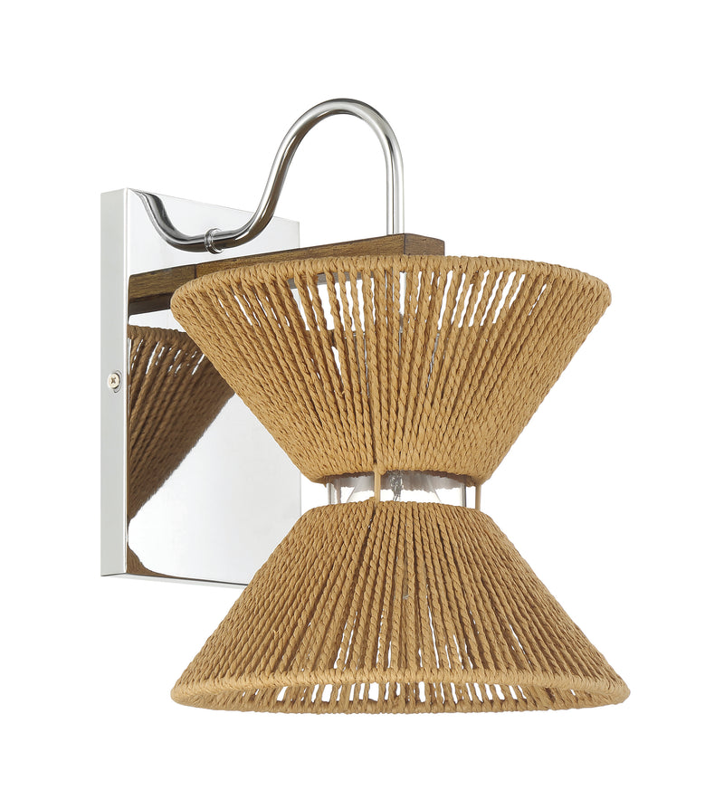 Craftmade 58561-CHWAL Serena 1 Light Wall Sconce -Chrome/Walnut - ALCOVE LIGHTING