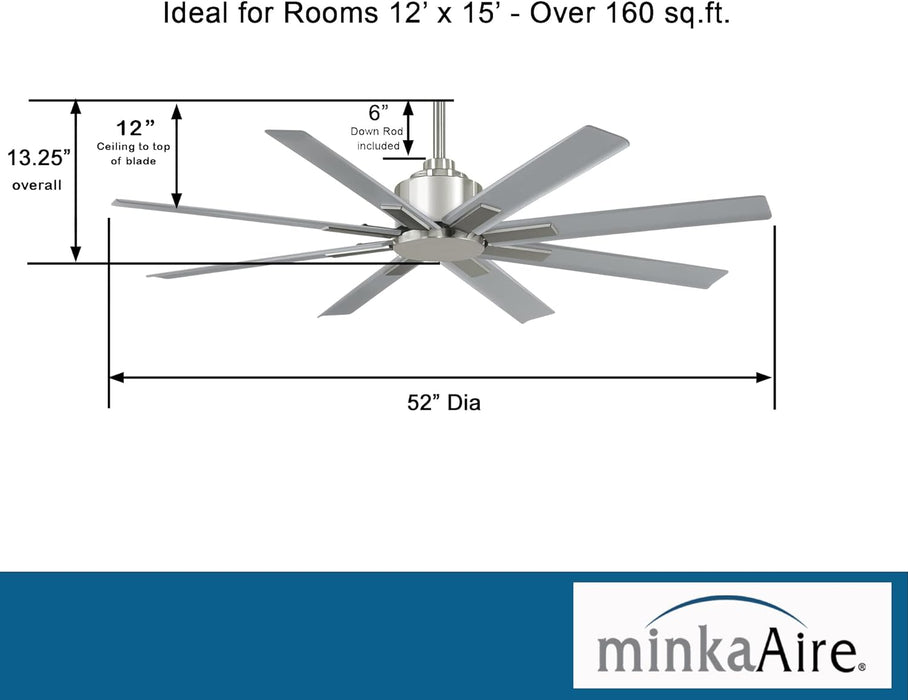 Minka Aire Xtreme H2O 52" Outdoor Brushed Nickel Ceiling Fan & Remote