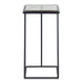 Fortica Accent Table | Black Powder Coat and Thick Cast Glass Top (12 in. W x 25 in. H x 11 in. D)