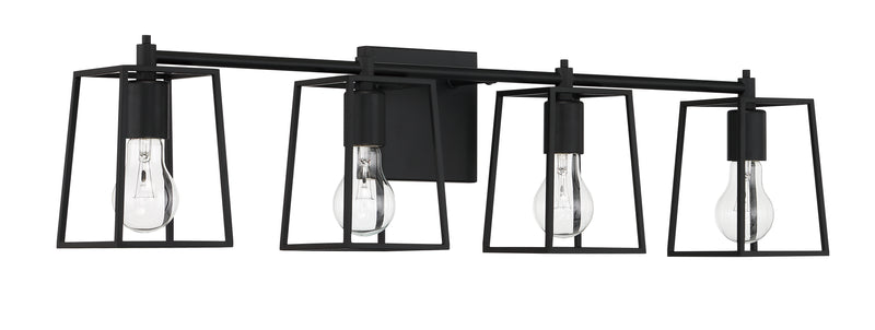 Craftmade 12132FB4 Dunn 4 Light Vanity -Flat Black - ALCOVE LIGHTING