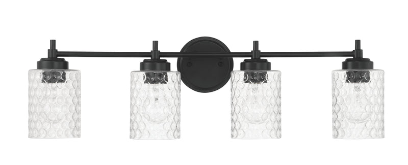 Craftmade 60504-FB Claire 4 Light Vanity -Flat Black - ALCOVE LIGHTING