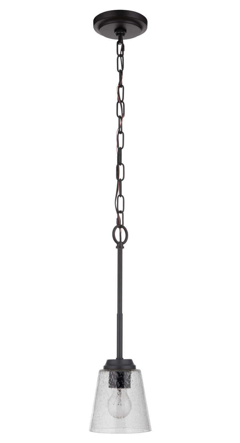 Craftmade 50291-FB Tyler 1 Light Mini Pendant -Flat Black - ALCOVE LIGHTING