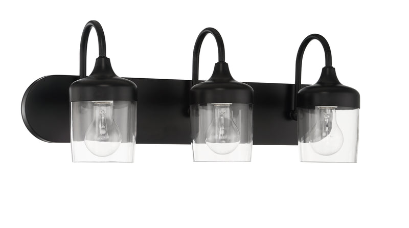 Craftmade 58103-FB Wrenn 3 Light Bathroom Vanity Light -Flat Black
