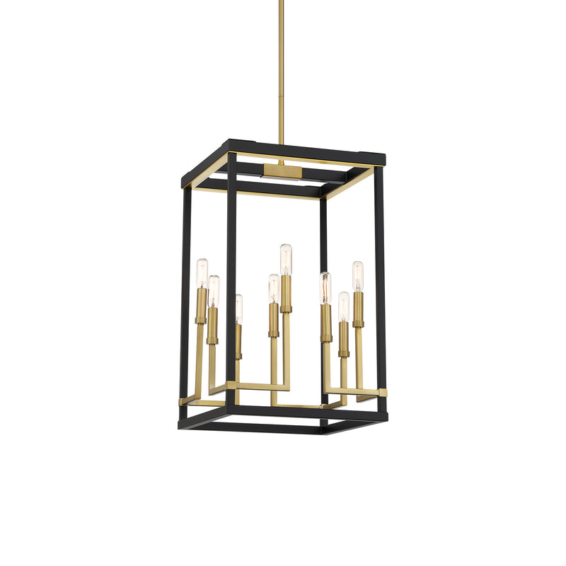 Minka Lavery Union Estates 8 Light Pendant-Coal And Soft Brass