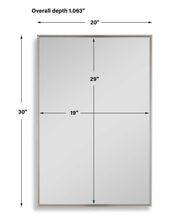 Vectra Warm Silver Mirror | Modern Rectangle Frame Bathroom Vanity Mirror Mounted Vertical or Horizontal (20 in. W x 30 in. H x 1 in. D)