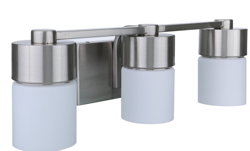 Craftmade 12322BNK3 District 3 Light Bathroom Vanity Light -Brushed Polished Nickel