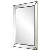 Norwin Nickel Mirror | Modern Rectangle Frame Bathroom Vanity Mirror Mounted Vertical or Horizontal (23 in. W x 34 in. H x 1 in. D)