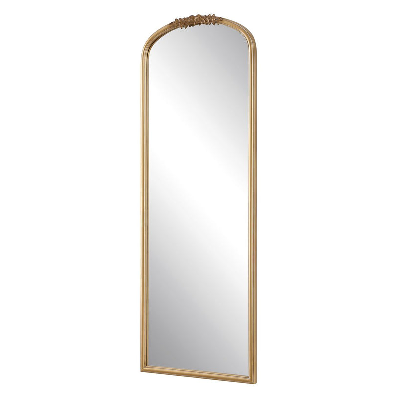 Orlina Antique Gold Mirror | Classic Arch Iron Frame Mirror (22 in. W x 59 in. H x 2 in. D)