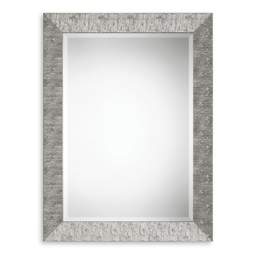 Vellor Metallic Silver Mirror | Classic Rectangle Engineered Wood Frame Bathroom Vanity Mirror Mounted Vertical or Horizontal (31 in. W x 41 in. H x 1 in. D)
