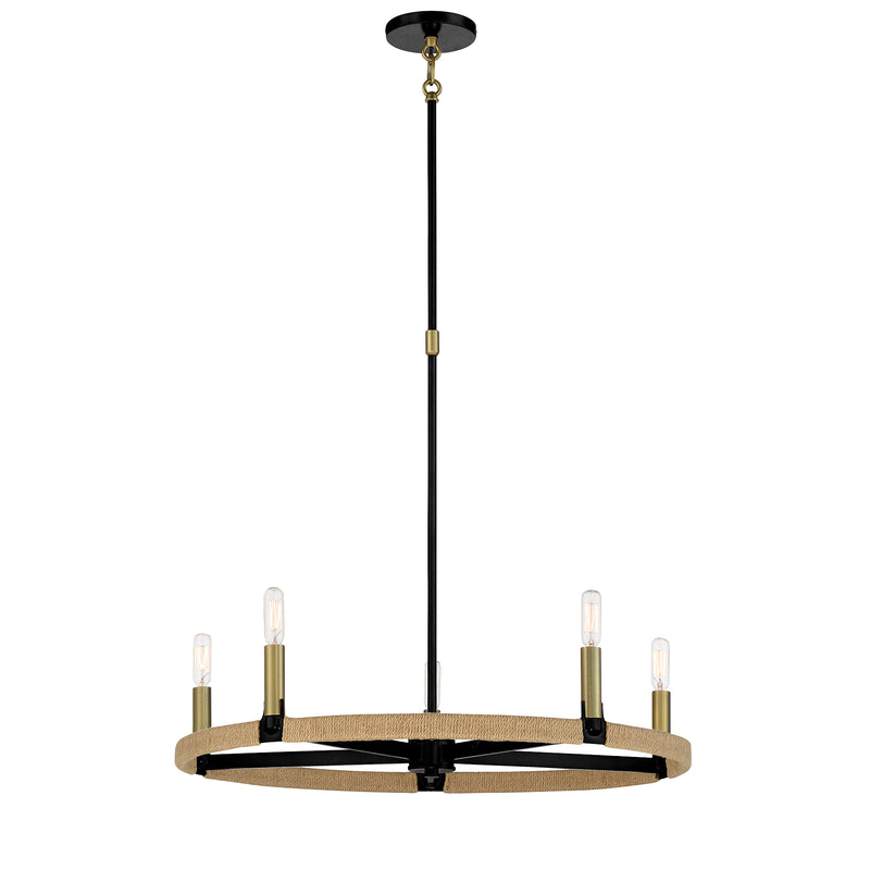 Minka Lavery Windward Passage 5 Light Chandelier-Coal and Soft Brass - ALCOVE LIGHTING