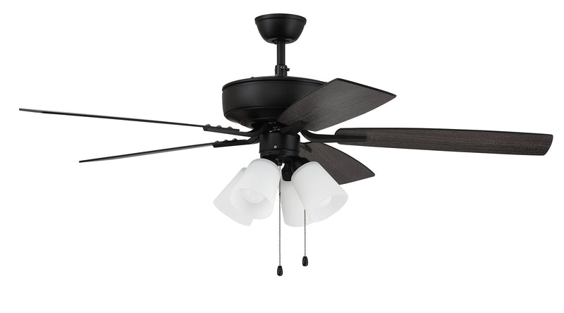Craftmade P114FB5-52FBGW Pro Plus 114 LED Ceiling Fan -Flat Black