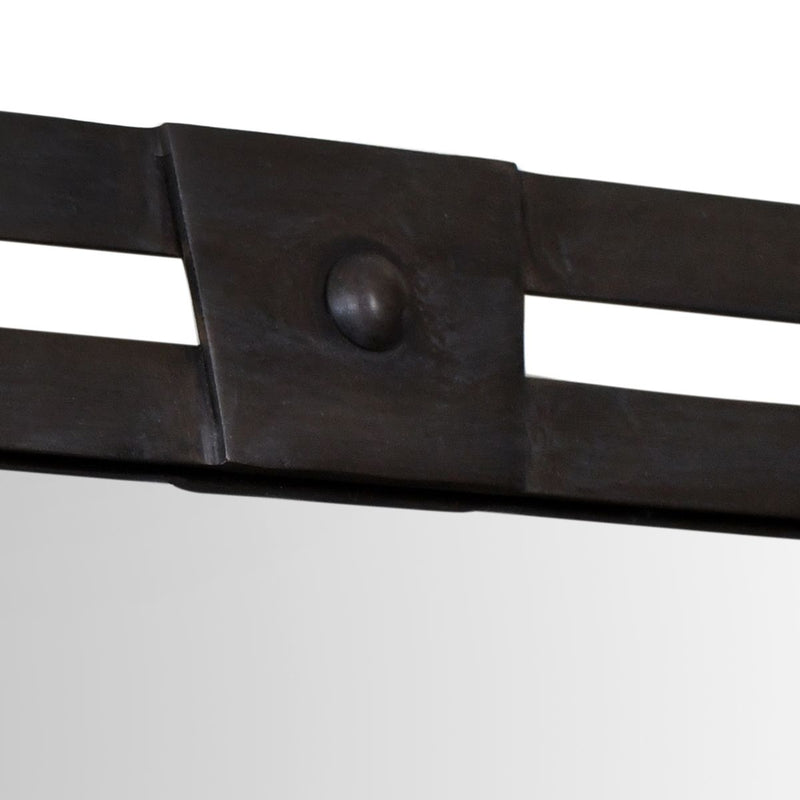 Rovek Distressed Gunmetal Mirror | Modern Rectangle Iron Frame Bathroom Vanity Mirror Mounted Vertical or Horizontal (24 in. W x 36 in. H x 1 in. D)