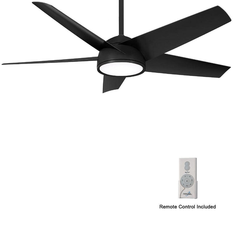 Minka Aire Chubby F781L-CL 58-Inch LED Outdoor Ceiling Fan in Coal Black with Remote