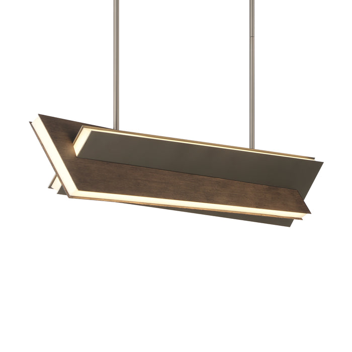 George Kovacs P1648-895-L Intersezioni Dc LED Island Light -Midnight Iron & Faux Walnut