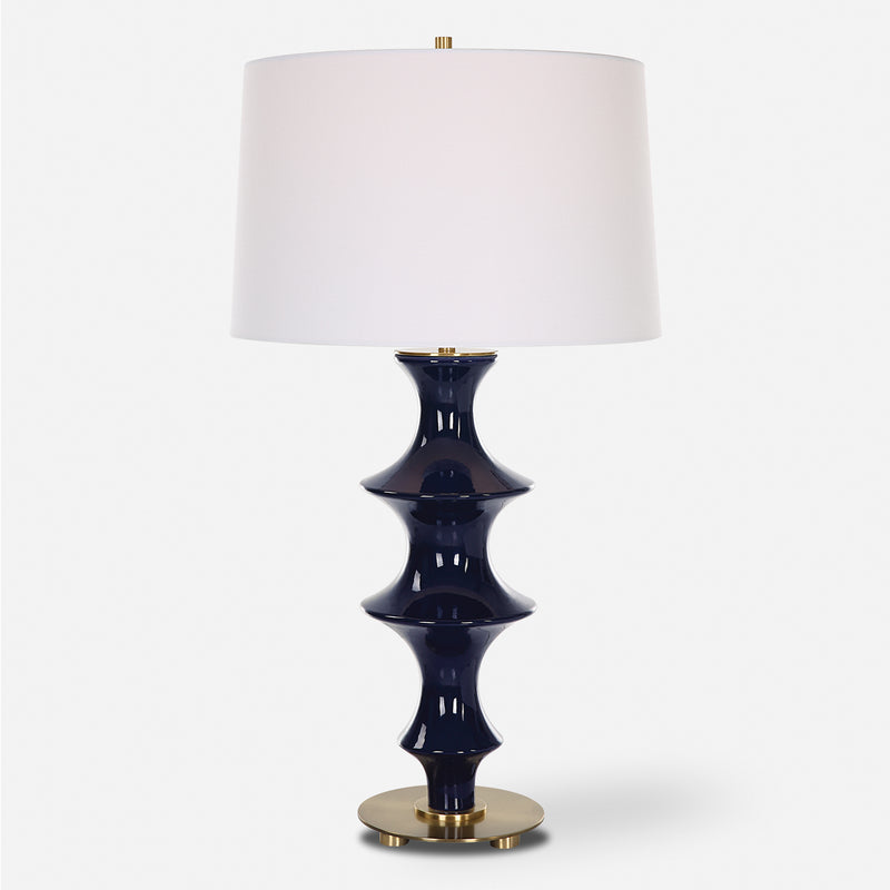 Uttermost Coil Sculpted Blue Table Lamp