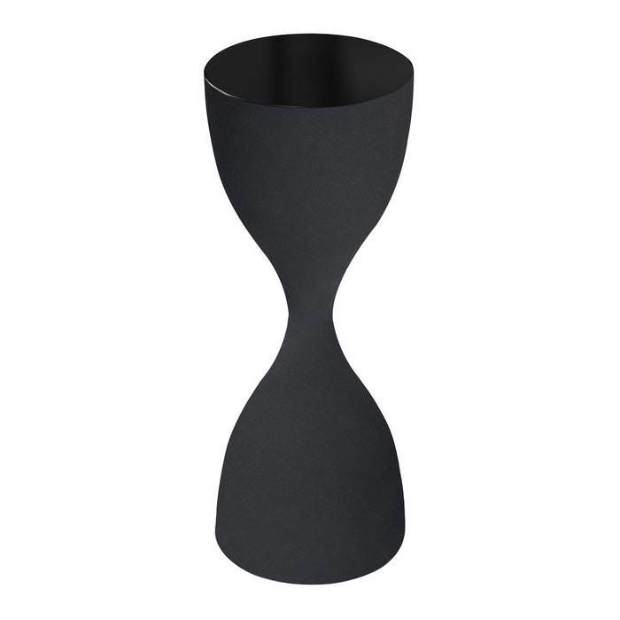 Gravon Accent Table | Textured Sandpaper Black and High Gloss Black Top (9 in. W x 24 in. H)