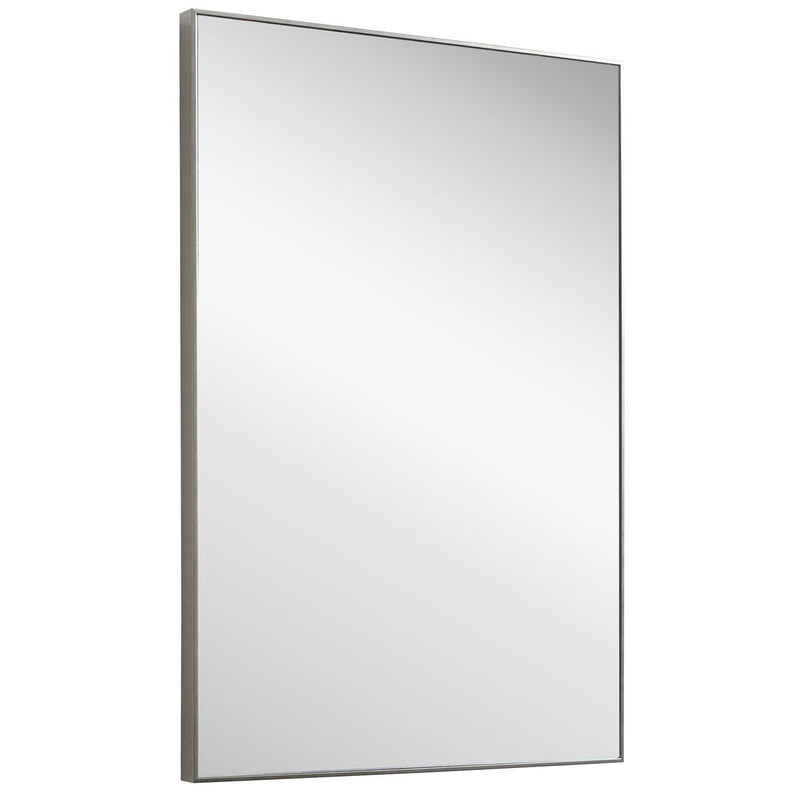 Moden Silver Mirror | Modern Rectangle Frame Bathroom Vanity Mirror Mounted Vertical or Horizontal (21 in. W x 31 in. H x 1 in. D)