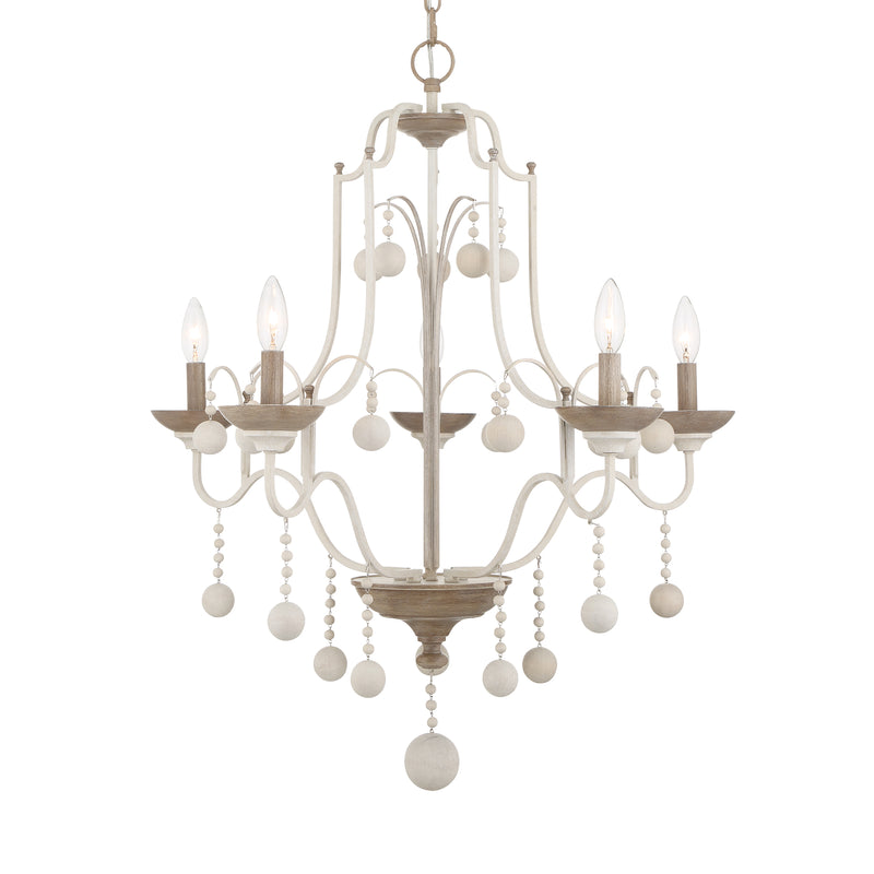 Minka Lavery Colonial Charm 5 Light Chandelier-White Wash