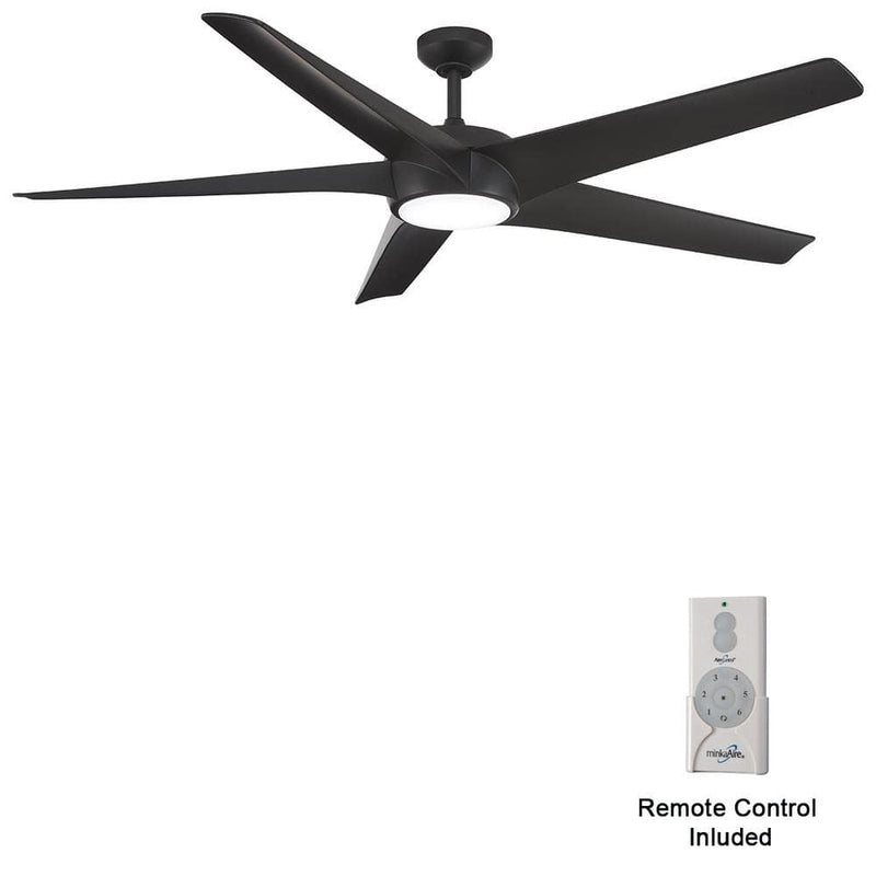 Minka Aire Skymaster F767L-CL 65-Inch LED Ceiling Fan in Coal Black with Remote