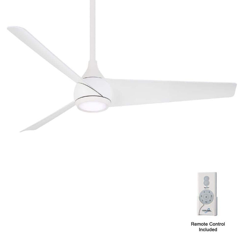 Minka Aire Twist F678L-WHF 52-Inch LED Ceiling Fan in Flat White with Remote
