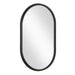 Capsol Satin Black Mirror | Modern Oval Iron Frame Bathroom Vanity Mirror Mounted Vertical or Horizontal (22 in. W x 35 in. H x 1 in. D)