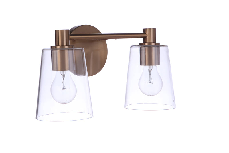 Craftmade 12615SB2 Emilio 2 Light Bathroom Vanity Light -Satin Brass