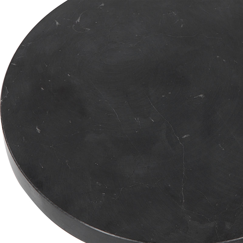Uttermost Bead Black Marble Drink Table - ALCOVE LIGHTING