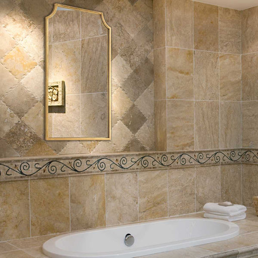 Gildra Gold Leaf Mirror | Modern Rectangle Iron Frame Bathroom Vanity Mirror (22 in. W x 36 in. H x 1 in. D)